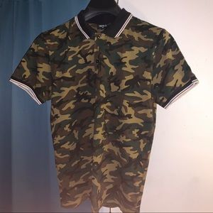 Camouflage Mens Collared Shirt